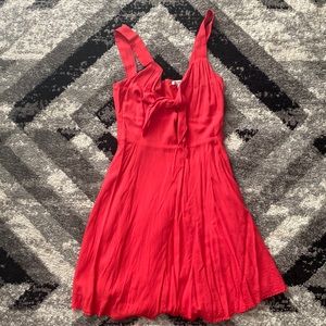 Red dress with tie front